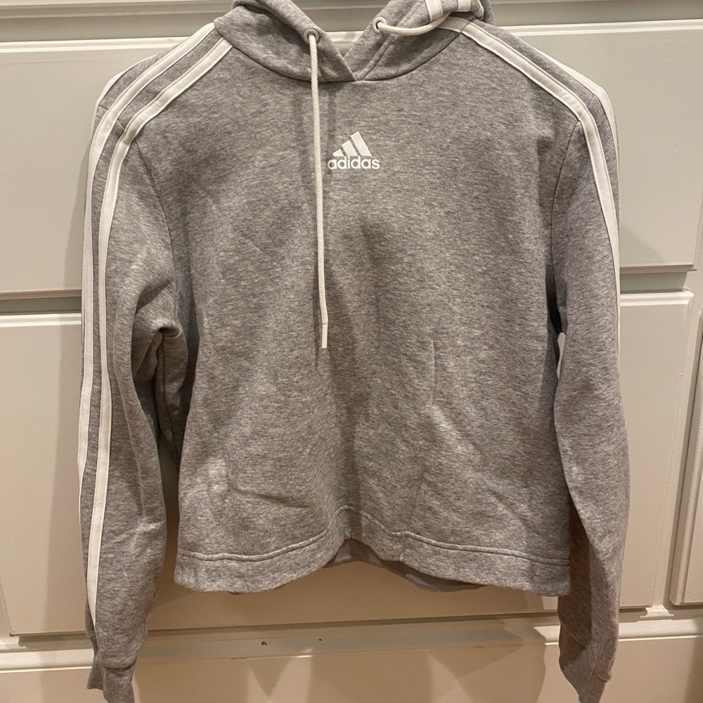 Cropped grey Adidas women’s hoodie size small